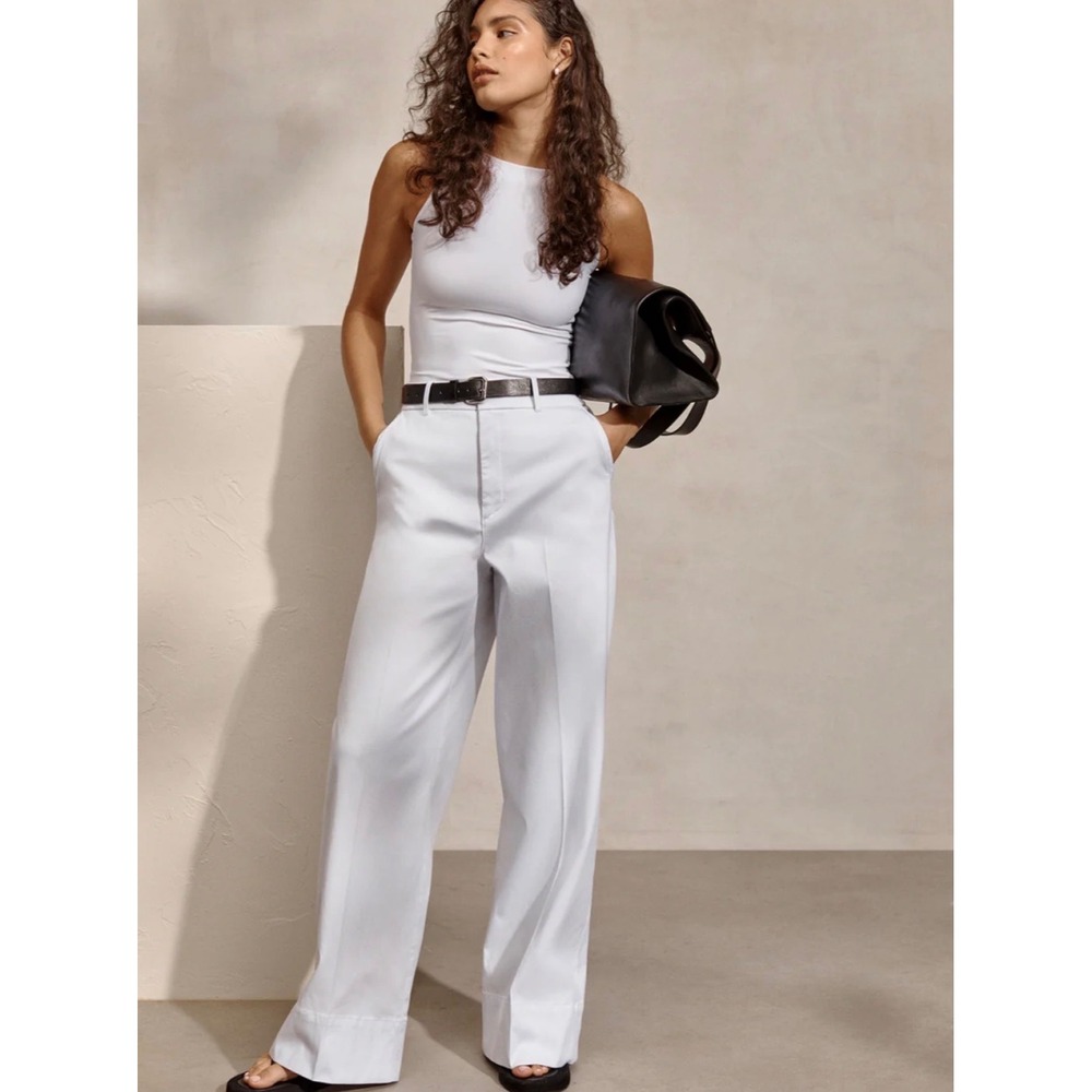 Spanx Stretch Twill Wide Leg Pants Bone Off White 21279Q 2X 2T Tall NEW